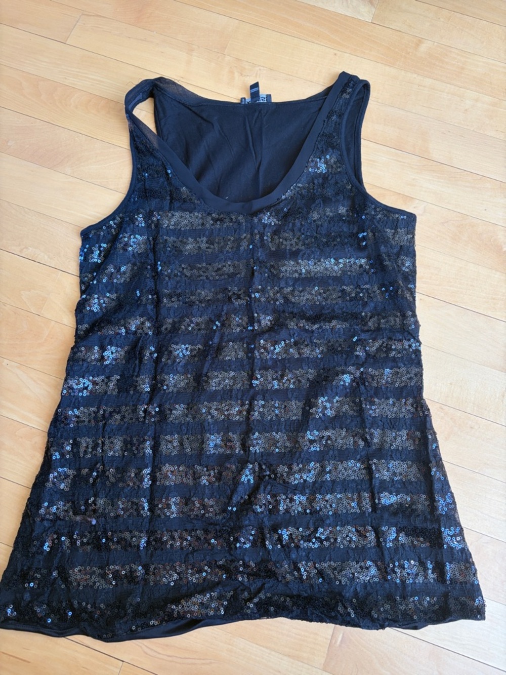 Express Black Sequin Tank Top